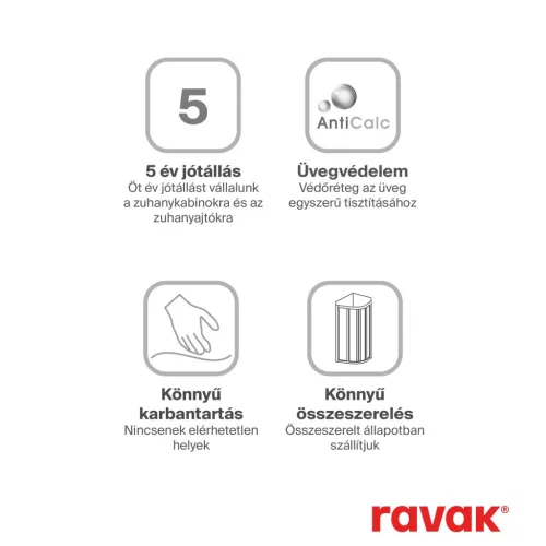 Ravak Pivot PDOP2-100 zuhanyajtó fekete+transparent 03GA0300Z1