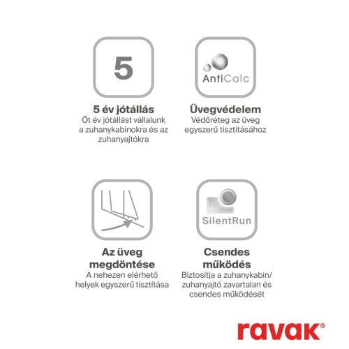 Ravak Blix BLDP2-100 zuhanyajtó szatén+transparent 0PVA0U00Z1