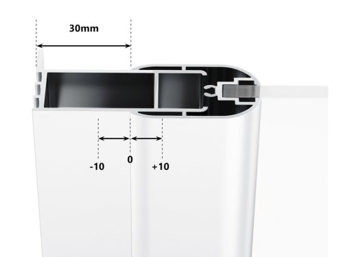 Chrome CSD1-80 zuhanyajtó matt fehér+transparent