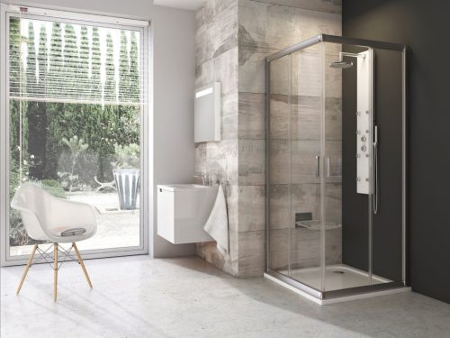 Ravak Blix BLRV2 80x80 zuhanykabin szatén+transparent 1LV40U00Z1