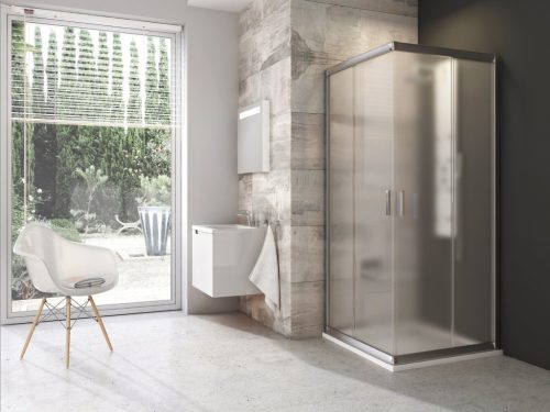 Ravak Blix BLRV2 90x90 zuhanykabin szatén+grape 1LV70U00ZG