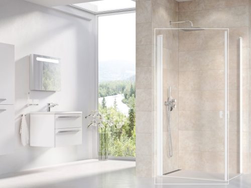 Chrome CRV1-100 zuhanyajtó matt fehér+transparent