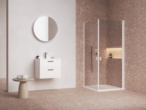 Chrome CRV1-100 zuhanyajtó matt fehér+transparent