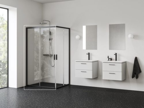 Blix II NBLRV2K 90 zuhanykabin fekete+transparent