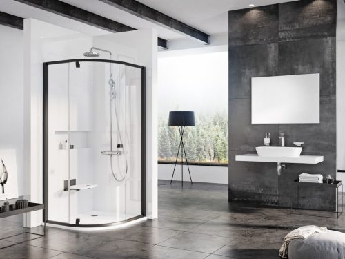 Ravak Pivot PSKK3 100x100 zuhanykabin fekete+transparent 376AA300Z1
