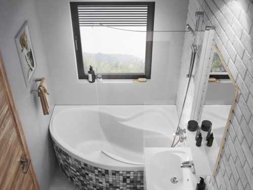 Ravak Rosa CVSK1 140/150 jobb kádparaván fehér+transparent 7QRM0100Y1