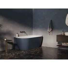   Ravak Freedom Corner II Tec 175x86 jobb, akrilkád, Deepsea Blue/fehér, fehér lefolyó CC81400000