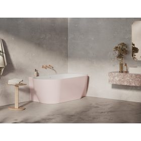   Ravak Freedom Corner II Tec 175x86 jobb, akrilkád, Alabaster Pink/fehér, fehér lefolyó CC81600000