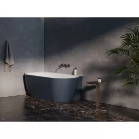   Ravak Freedom Corner II Tec 175x86 bal, akrilkád, Deepsea Blue/fehér, fehér lefolyó CC91400000