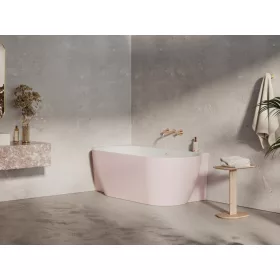   Ravak Freedom Corner II Tec 175x86 bal, akrilkád, Alabaster Pink/fehér, fehér lefolyó CC91600000