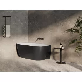   Ravak Freedom Corner II Tec 175x86 bal, akrilkád, fekete/fehér, fekete lefolyó CC91700000