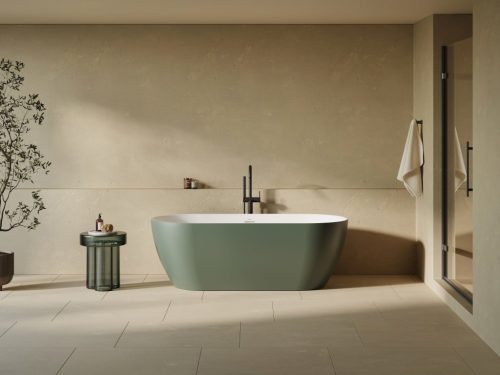 Ravak Freedom O Tec 170x77 akrilkád, Grey Green/fehér szabadonálló, fehér lefolyó CD11200000