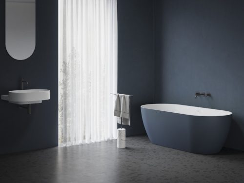 Ravak Freedom O Tec 170x77 akrilkád, Deepsea Blue/fehér szabadonálló, fehér lefolyó CD21400000