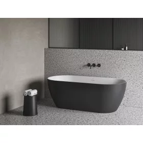   Ravak Freedom O Tec 170x77 akrilkád, fekete/fehér szabadonálló, fekete lefolyó CD51700000