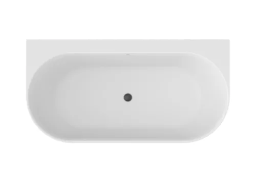 Freedom Wall Tec 170x87, akrilkád, fekete/fehér, fekete lefolyó