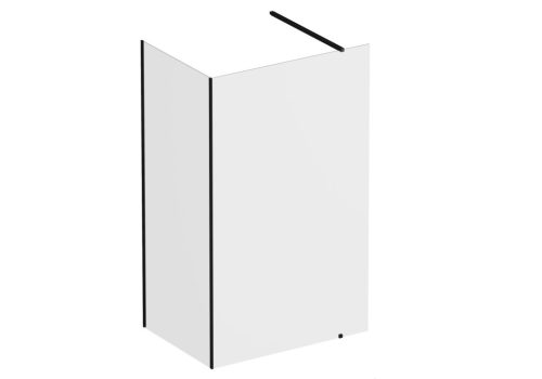 Walk-In Corner Set 120x80, zuhanykabin fekete+transparent