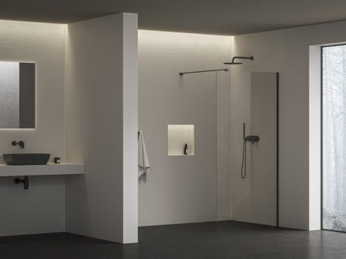Ravak Walk-In Air Wall 120 zuhanykabin fekete+transparent GW9WG0300Z1C