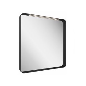   Ravak Strip 80x70 fürdőszobai tükör világítással, fekete X000001571