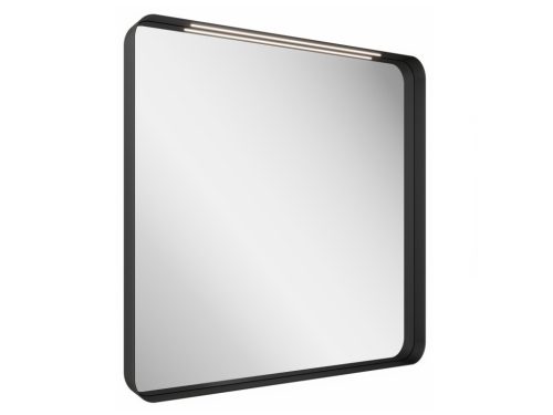 Ravak Strip 80x70 fürdőszobai tükör világítással, fekete X000001571
