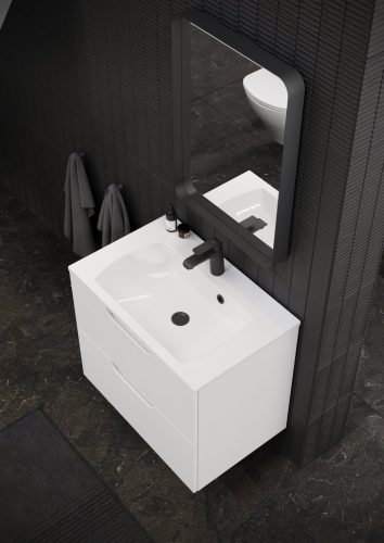 Ravak Strip 90x70 fürdőszobai tükör világítással, fekete X000001572