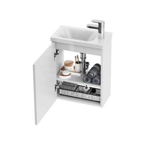 Ravak Chrome II SD 40 mosdó alatti szekrénytest fehér, fekete fogantyúval 152 mm (A termék az ajtót nem tertalmazza.) X000001750