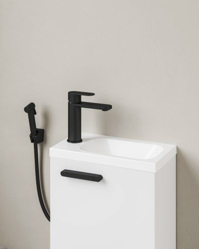 Ravak Chrome II SD 40 mosdó alatti szekrénytest fehér, fekete fogantyúval 152 mm (A termék az ajtót nem tertalmazza.) X000001750