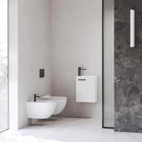 Ravak Chrome II SD 40 mosdó alatti szekrénytest fehér, fekete fogantyúval 152 mm (A termék az ajtót nem tertalmazza.) X000001750