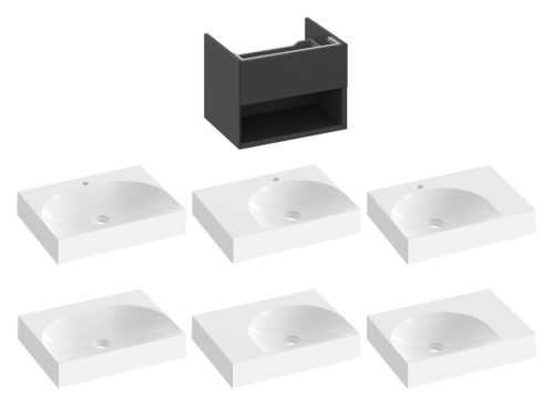 Ravak SD Lite 60 fürdőszobai szekrény mosdó alá matt fekete X000001856