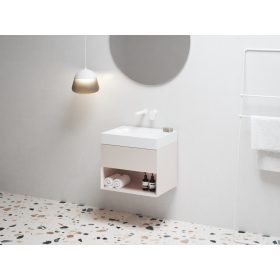   Ravak SD Lite 60 fürdőszobai szekrény mosdó alá Alabaster Pink X000001860