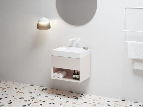 Ravak SD Lite 60 fürdőszobai szekrény mosdó alá Alabaster Pink X000001860