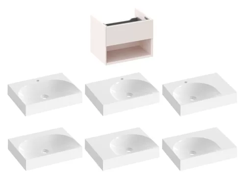 Ravak SD Lite 60 fürdőszobai szekrény mosdó alá Alabaster Pink X000001860