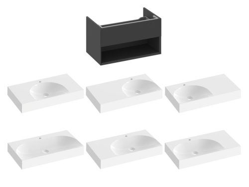 Ravak SD Lite 80 fürdőszobai szekrény mosdó alá matt fekete X000001862