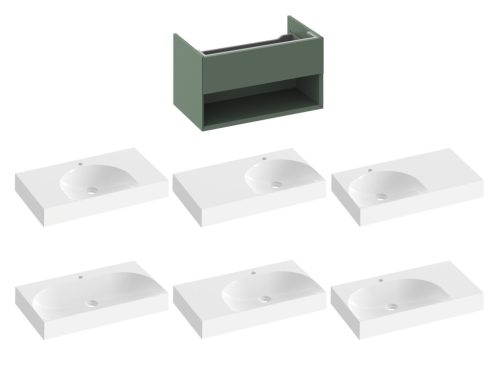 Ravak SD Lite 80 fürdőszobai szekrény mosdó alá Grey Green X000001864