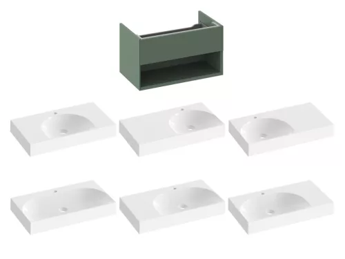Ravak SD Lite 80 fürdőszobai szekrény mosdó alá Grey Green X000001864