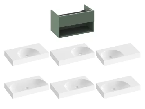 Ravak SD Lite 80 fürdőszobai szekrény mosdó alá Grey Green X000001864