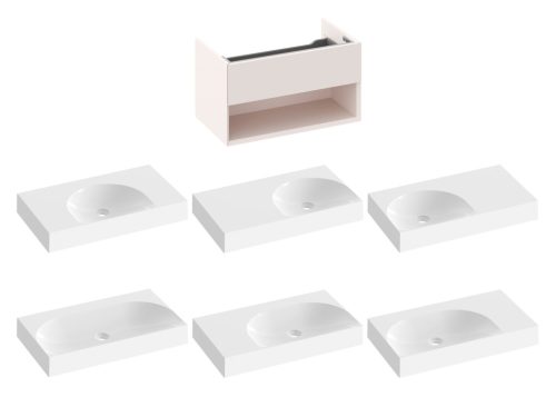 Ravak SD Lite 80 fürdőszobai szekrény mosdó alá Alabaster Pink X000001866