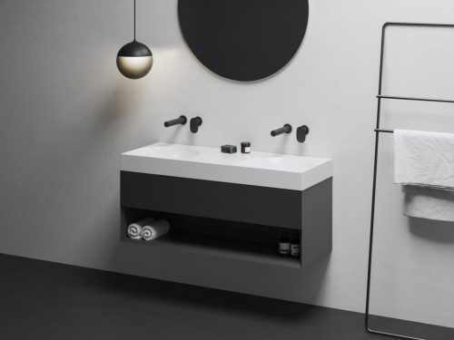 Ravak SD Lite 120 fürdőszobai szekrény mosdó alá matt fekete X000001868