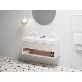   Ravak SD Lite 120 fürdőszobai szekrény mosdó alá Alabaster Pink X000001872
