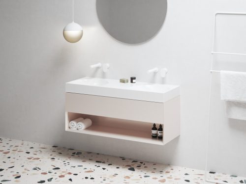 Ravak SD Lite 120 fürdőszobai szekrény mosdó alá Alabaster Pink X000001872