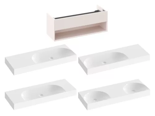 Ravak SD Lite 120 fürdőszobai szekrény mosdó alá Alabaster Pink X000001872