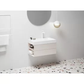   Ravak SD Lite 80 B fürdőszobai szekrény mosdó alá Alabaster Pink X000001878
