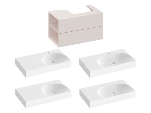 Ravak SD Lite 80 B fürdőszobai szekrény mosdó alá Alabaster Pink X000001878