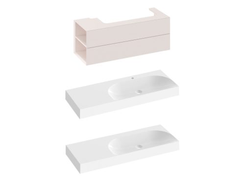 Ravak SD Lite 120 B fürdőszobai szekrény mosdó alá Alabaster Pink X000001884