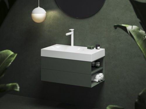 Ravak SD Lite 80 J fürdőszobai szekrény mosdó alá Grey Green X000001888