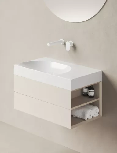 Ravak SD Lite 80 J fürdőszobai szekrény mosdó alá Alabaster Pink X000001890