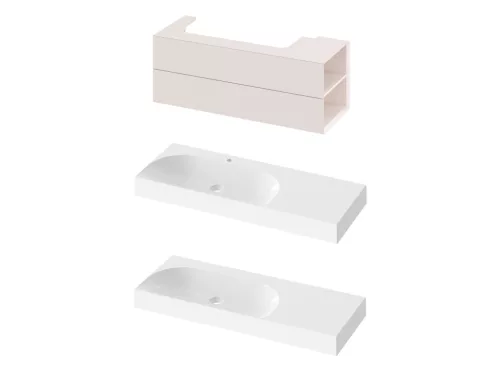 Ravak SD Lite 120 J fürdőszobai szekrény mosdó alá Alabaster Pink X000001896