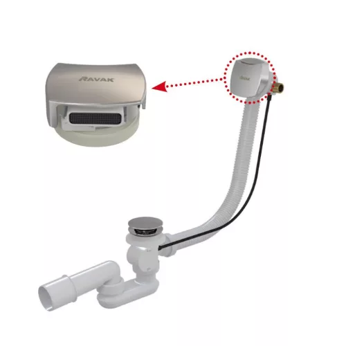 Ravak Kádfeltöltés a túlf. kád le/túlf.szett-tel 570 B H/K krómozott fedéllel X01438