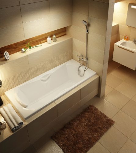 Ravak Termosztátos fali kádcsaptelep - lapos TE 082.00CR, króm X070046