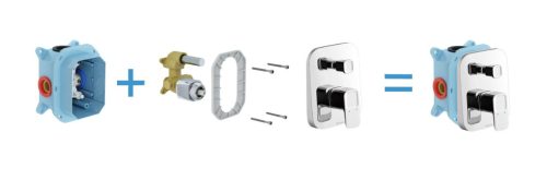 Ravak 10° falba süllyesztett csaptelep váltóval TD 065.00CR, króm, R-boxhoz X070070