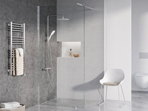 Ravak Termo 300 zuhanyoszlop termosztátos csapteleppel TE 093.00CR/WH, króm/fehér X070099